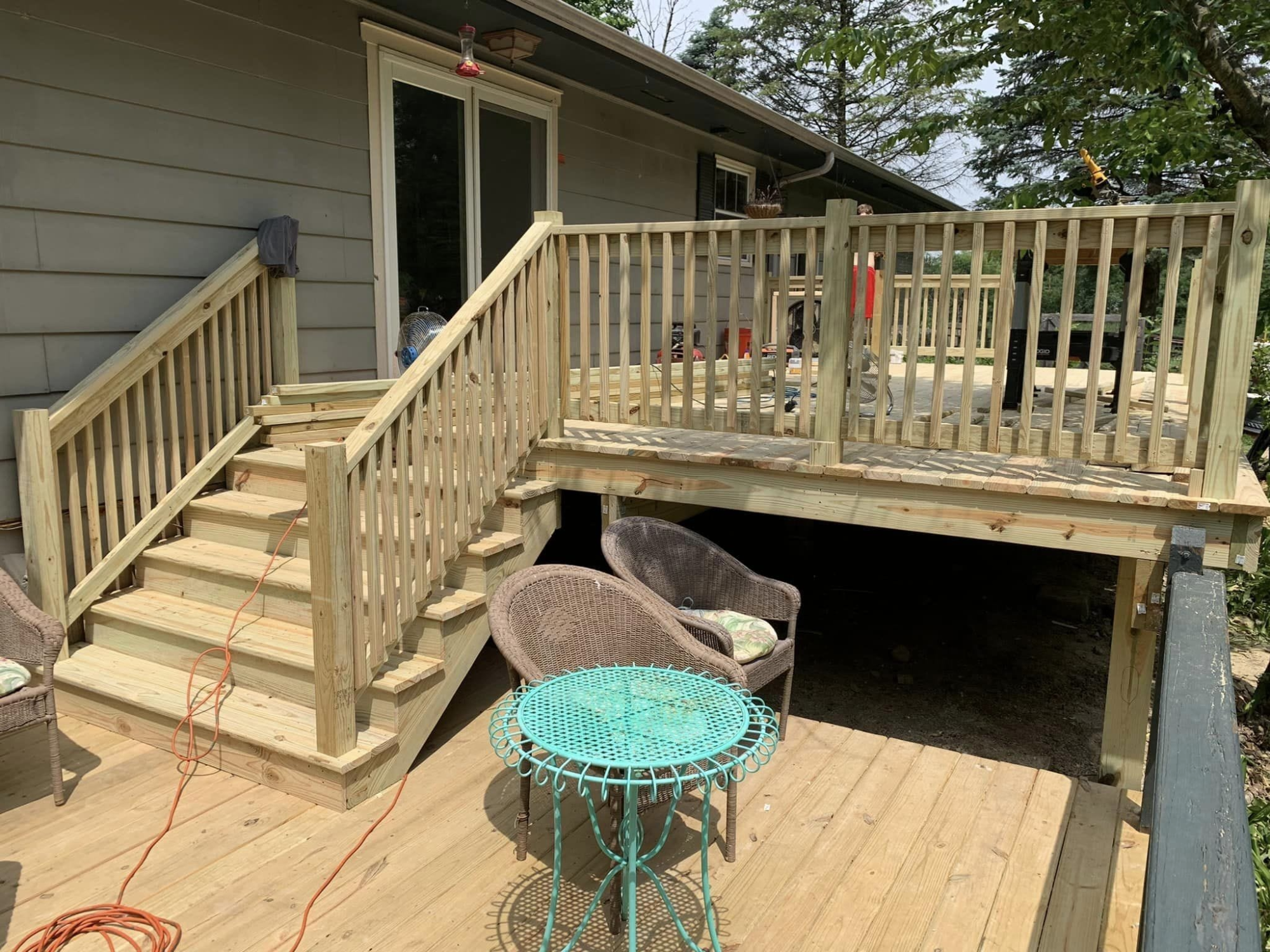 Deck Repairs fabricated by Burns Carpentry in Cary, IL