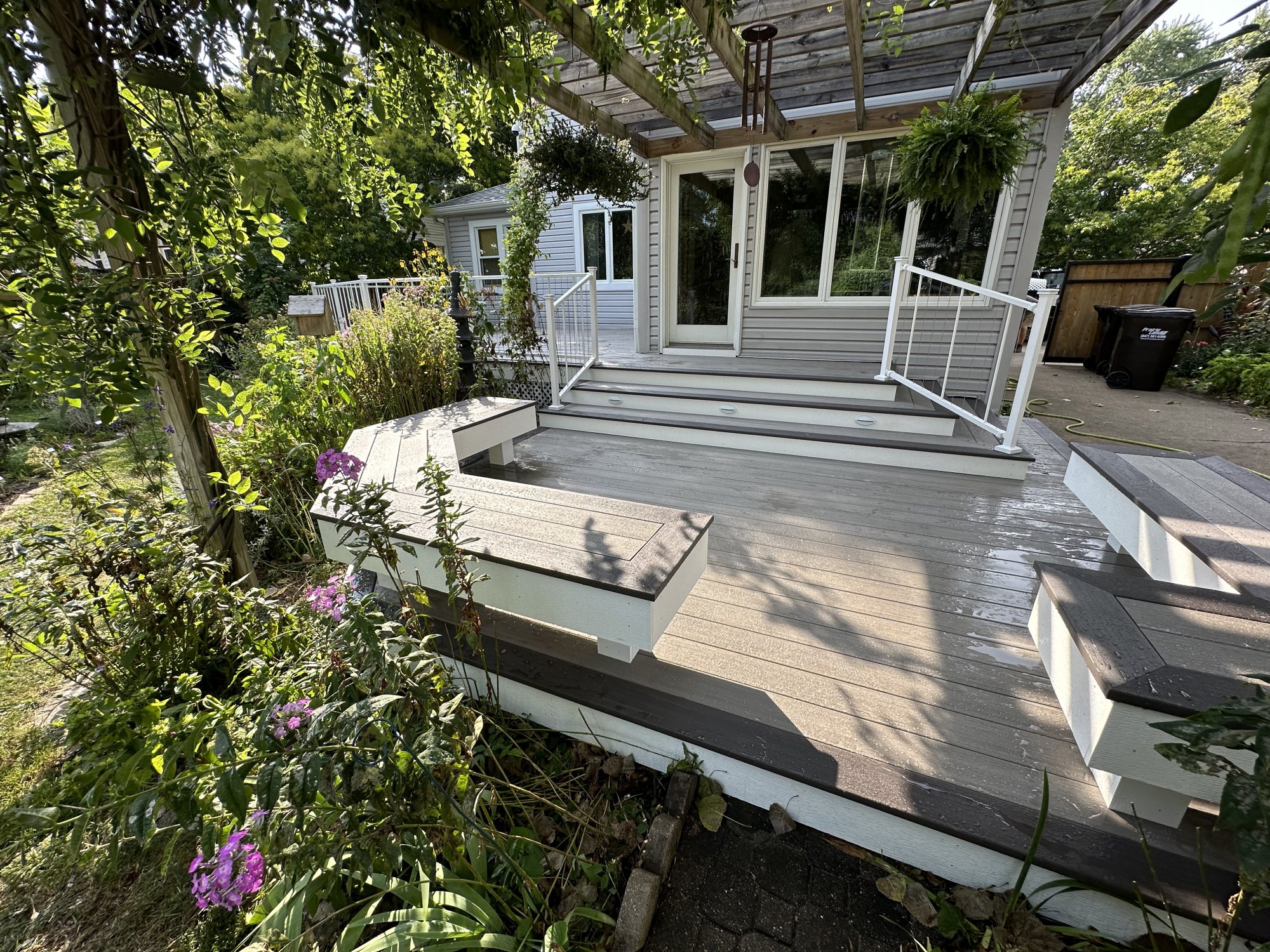 Fine Composite Decks finishing by Burns Carpentry for Cary customers